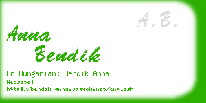 anna bendik business card